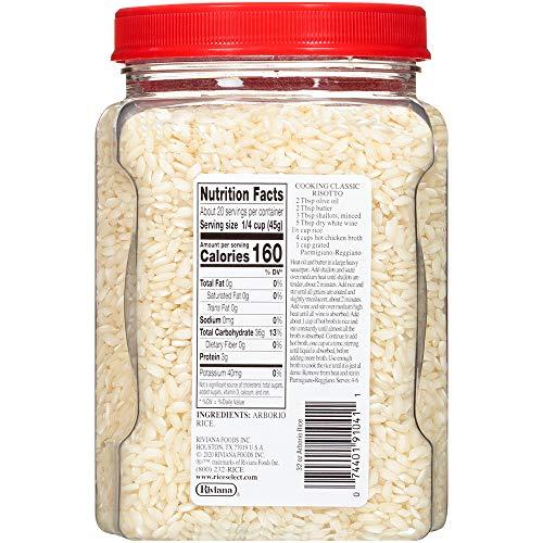 RiceSelect RiceSelect Arborio Rice, Risotto Rice, Gluten-Free, Non-GMO, 32 oz (Pack of 4 Jars)