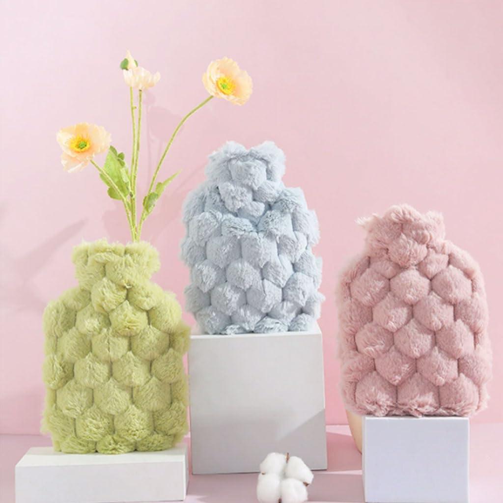 PEKJI Winter hot Water Bottle for Bed Hand Warmer Bag Portable Plush hot Water Bag Water-Filled Warm Water Bottle with Cover