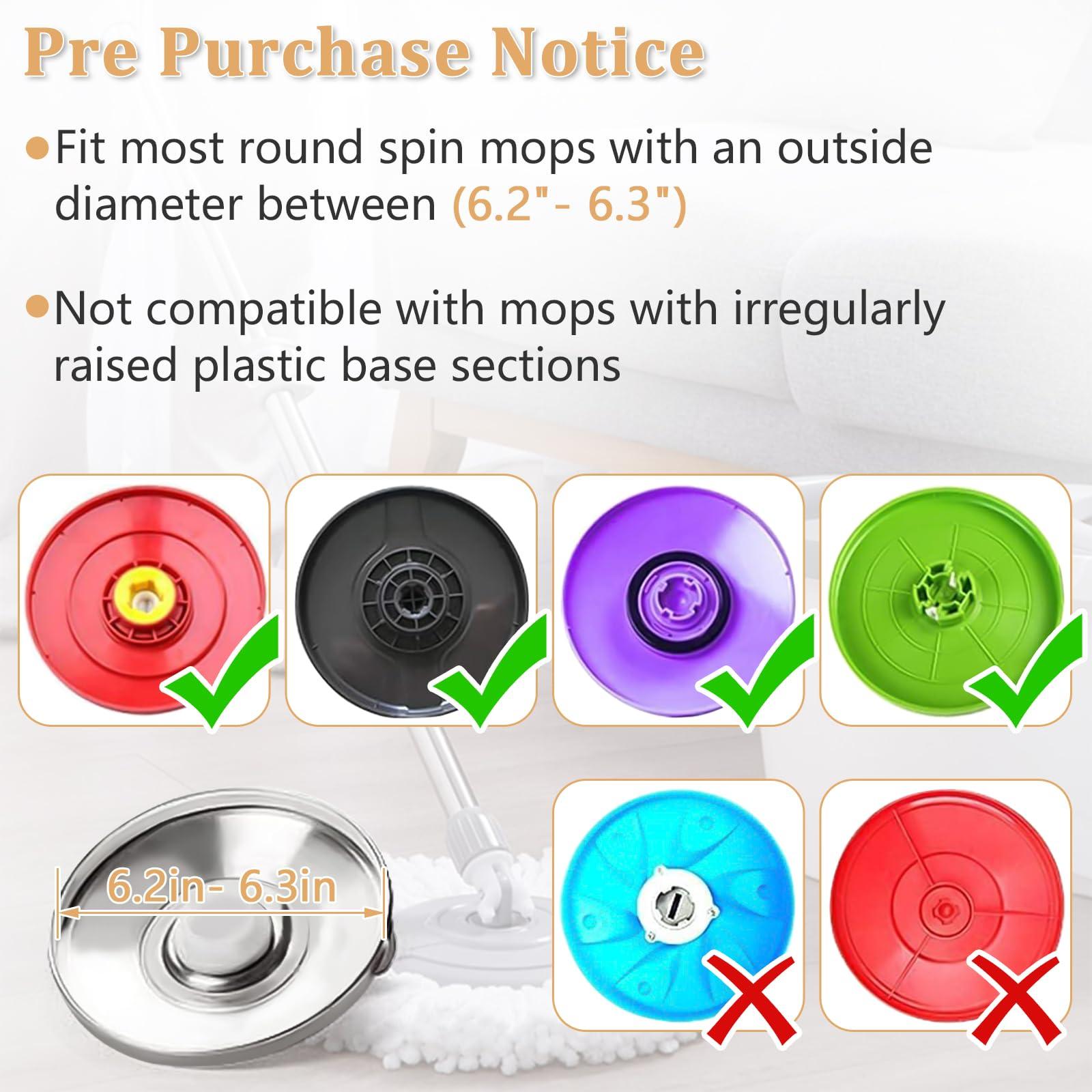 NICEMOVIC NICEMOVIC 5 Pack Spin Mop Replacement Head for 360 Spin Mop System, Round Shape Standard Universal Size Mop Head, Microfiber Spin Mop Refills Easy Cleaning and Machine Washable