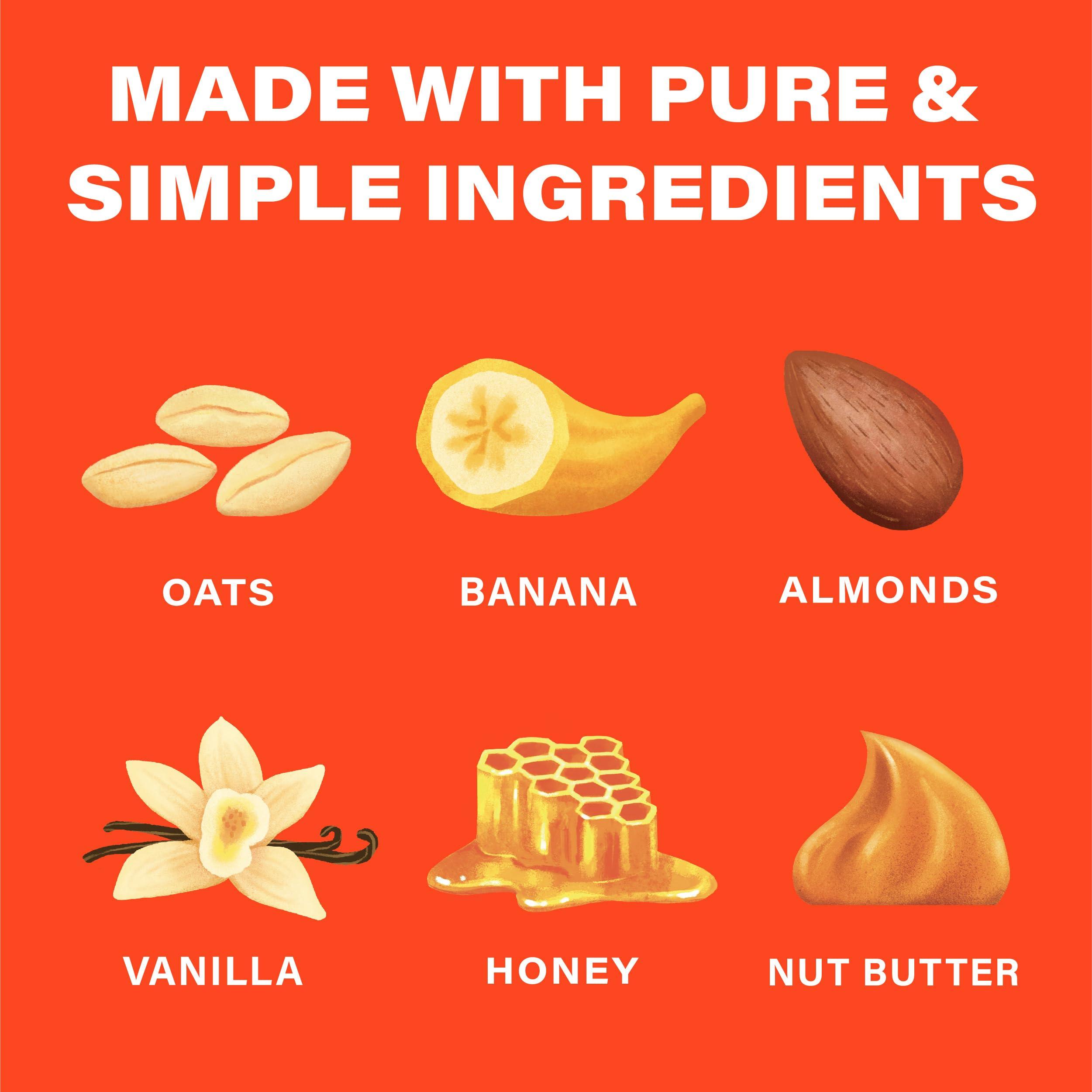 Over Easy Over Easy Soft and Chewy Granola Breakfast Bars - Granola and Protein Bars - Energy Snack Bars - Clean, Gluten Free, Dairy Free, Soy Free and Kosher (Banana Nut, 12 Count)