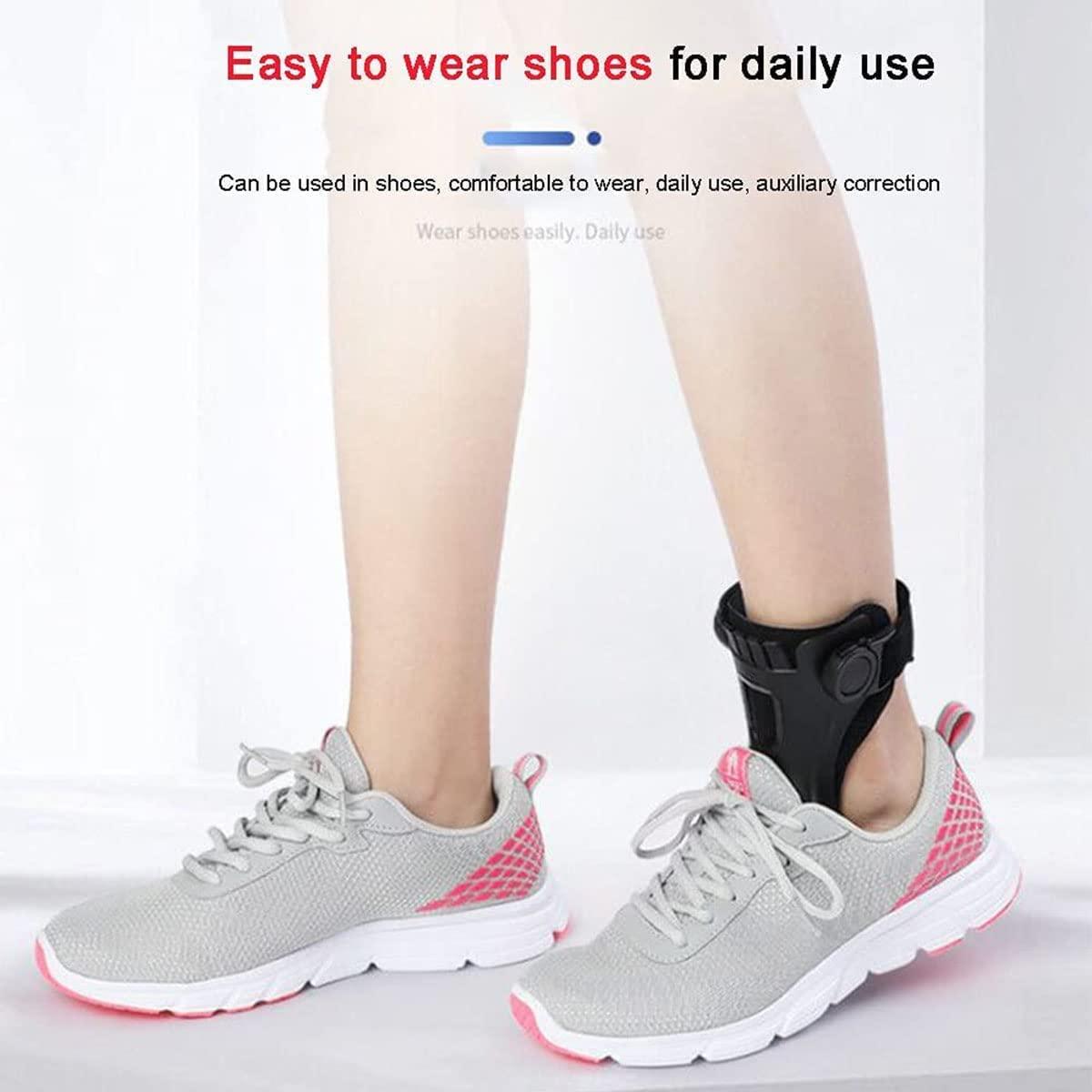Furlove Furlove AFO Drop Foot Brace Orthosis for Hemiplegia Stroke Varus Foot Improve Walking Gait, Effective Relieve Pain for Walking with Shoes, Lightweight & Invisible (XL, Left foot)