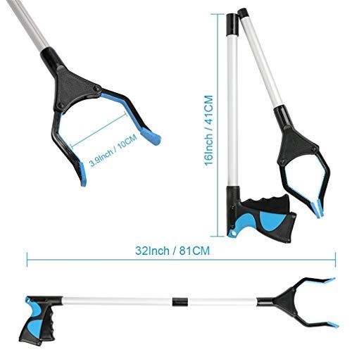 XEMZ Grabber Reacher Tool, 33" Foldable Extender Gripper Tool Claw Garbage Picker, Elderly Disabled Handicap Arm Extension Reaching Assist Tool, Ergonomic Heavy Duty Handle Trash Reacher Pick up Tool (2)