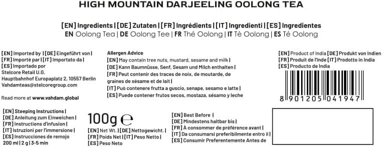 VAHDAM VAHDAM, High Mountain Oolong Tea Leaves From Himalayas (50+ Cups, 3.53oz) Strong & Robust Oolong Tea | High Elevation Grown | Vacuum Sealed | Brew Hot, Iced, Kombucha Tea | Loose Leaf Tea