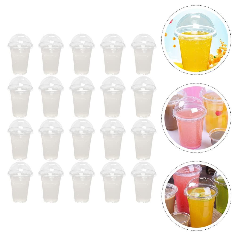 Hemoton 30 Sets Drink Juice Cup Lemonade Cups Beverage Package Cups Fruit Cups with Lid Juice Packing Cups Multi-Function Juice Cups Cold Drink Cups Transparent Beverage Cups