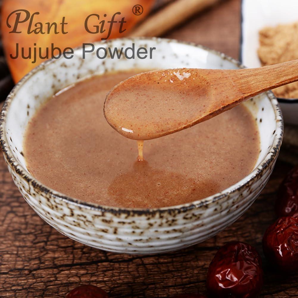 Plant Gift 100% Natural Pure Jujube Powder 100g/3.52oz Cooked Red Dates Powder For Smoothies, Shakes, Baking & Drinks,Tea | Free from Preservatives, Easy to Use Chinese Date