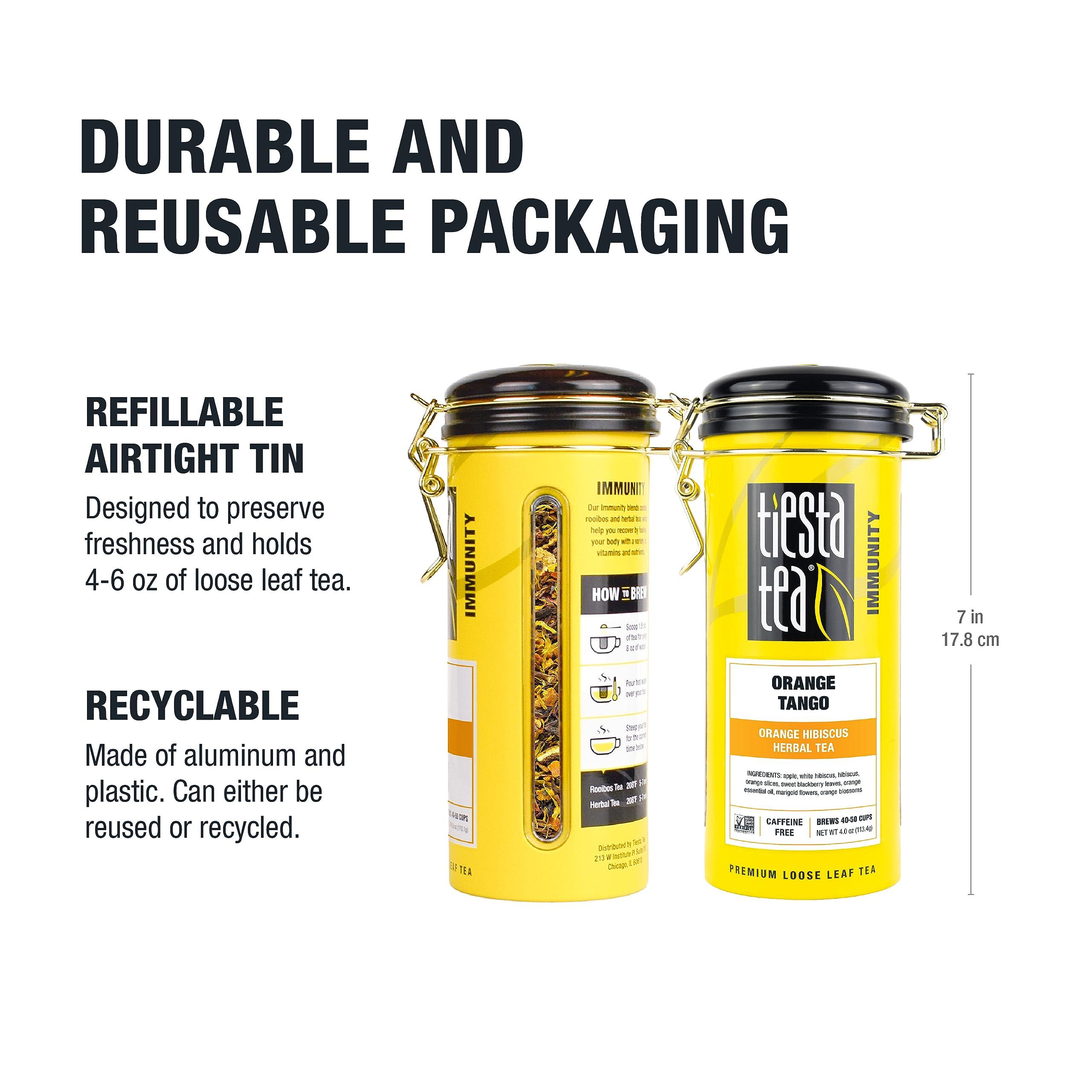 Tiesta Tea Tiesta Tea - Orange Tango | Orange Hibiscus Herbal Tea | Premium Loose Leaf Tea Blend | Non-Caffeinated Fruit Tea | Make Hot or Iced & Up to 50 Cups | Made w/Natural Ingredients - 4oz Refillable Tin