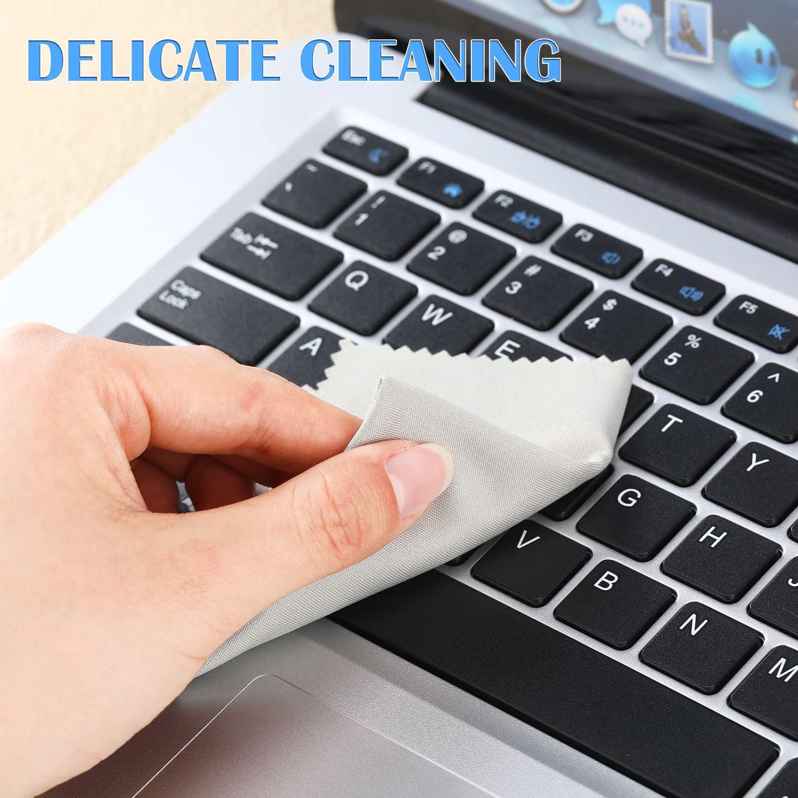 Sumind Sumind 100Pcs Eyeglass Cleaning Cloth Bulk 5.5 in Microfiber Glass Cleaning Cloths Eye Glasses Cleaner Wipes Microfiber Cloth for Glasses Phone Camera Lenses Screen Delicate Surfaces(Gray and Black)