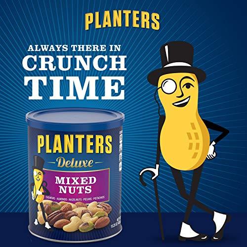 Planters PLANTERS Deluxe Salted Mixed Nuts, Party Snacks, Plant-Based Protein (34oz + 15.25oz)
