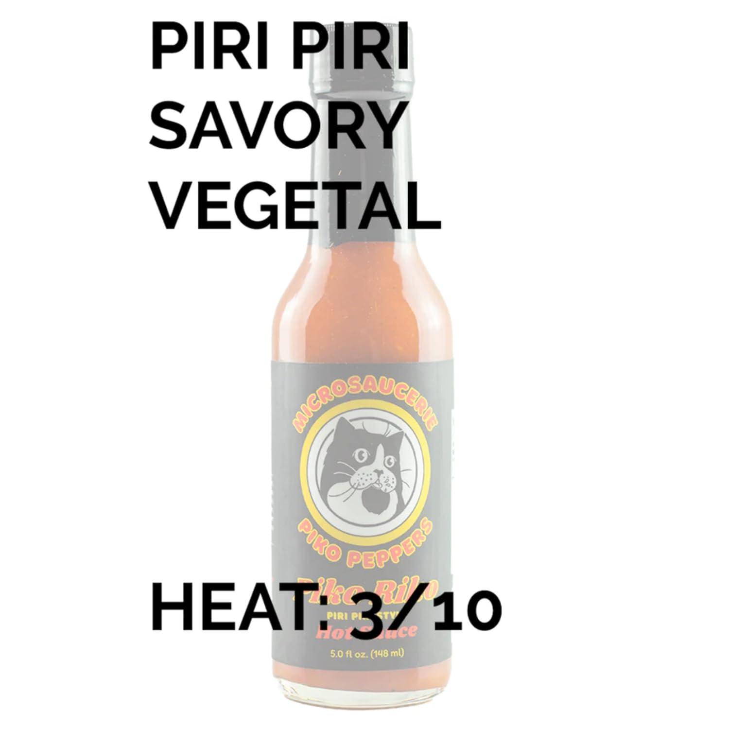 Microsaucerie Piko Peppers Piko Riko by Microsaucerie Piko Peppers, Mild Heat Hot Sauce With Flavors of Habanero Peppers, Bell Peppers & Beer, Made With All Natural Ingredients, 5 fl oz Bottle (1-Pack)