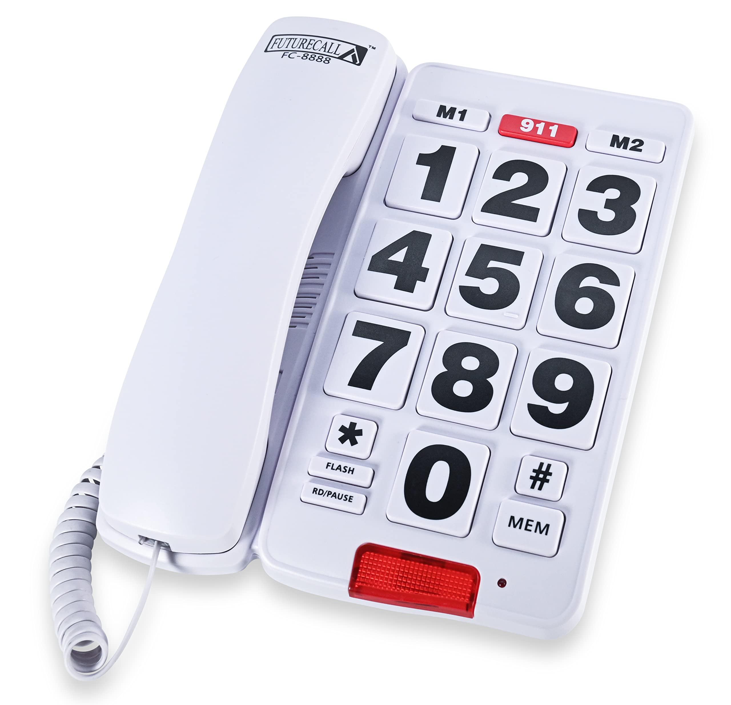 Future Call Future Call FC-8888 Big Button Phone for Seniors | Large Button Phones for Seniors | Phone for Visually Impaired and Telephones for Hearing Impaired | 40db Handset | Best Landline Phones for Seniors