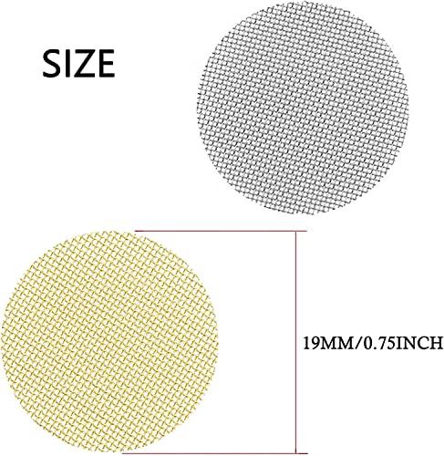 Romeda 200pcs Pipe Screens, 3/4 Inch Pipe Filters, 100pcs Premium Stainless Steel Pipe Screens and 100pcs Brass Filters