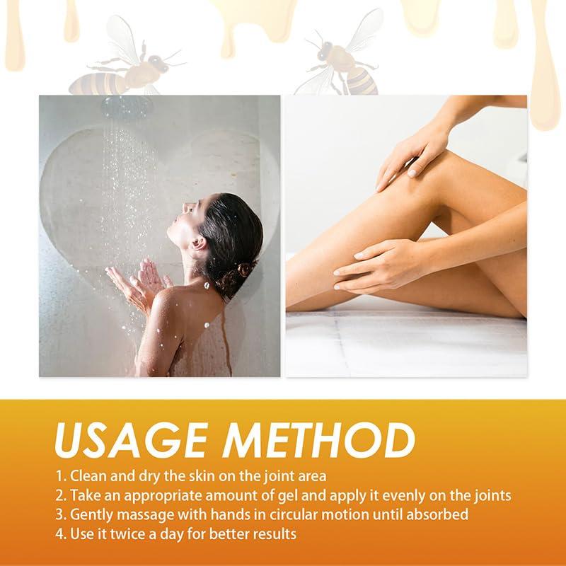 Hlonns Hlonns New Bee Venom Joint and Bone Gel, Bee Venom Gel, New Bee Extract, Bee Venom Honey Cream for Knee and Hands (3boxes)