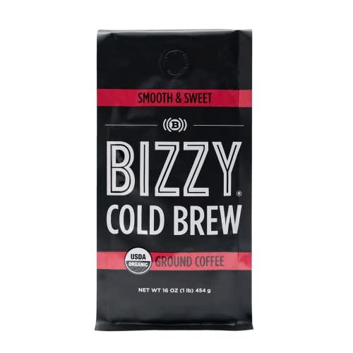 Bizzy Bizzy Organic Cold Brew Coffee | Smooth & Sweet Blend | Coarse Ground Coffee | Micro Sifted | Specialty Grade | 100% Arabica | 1 LB