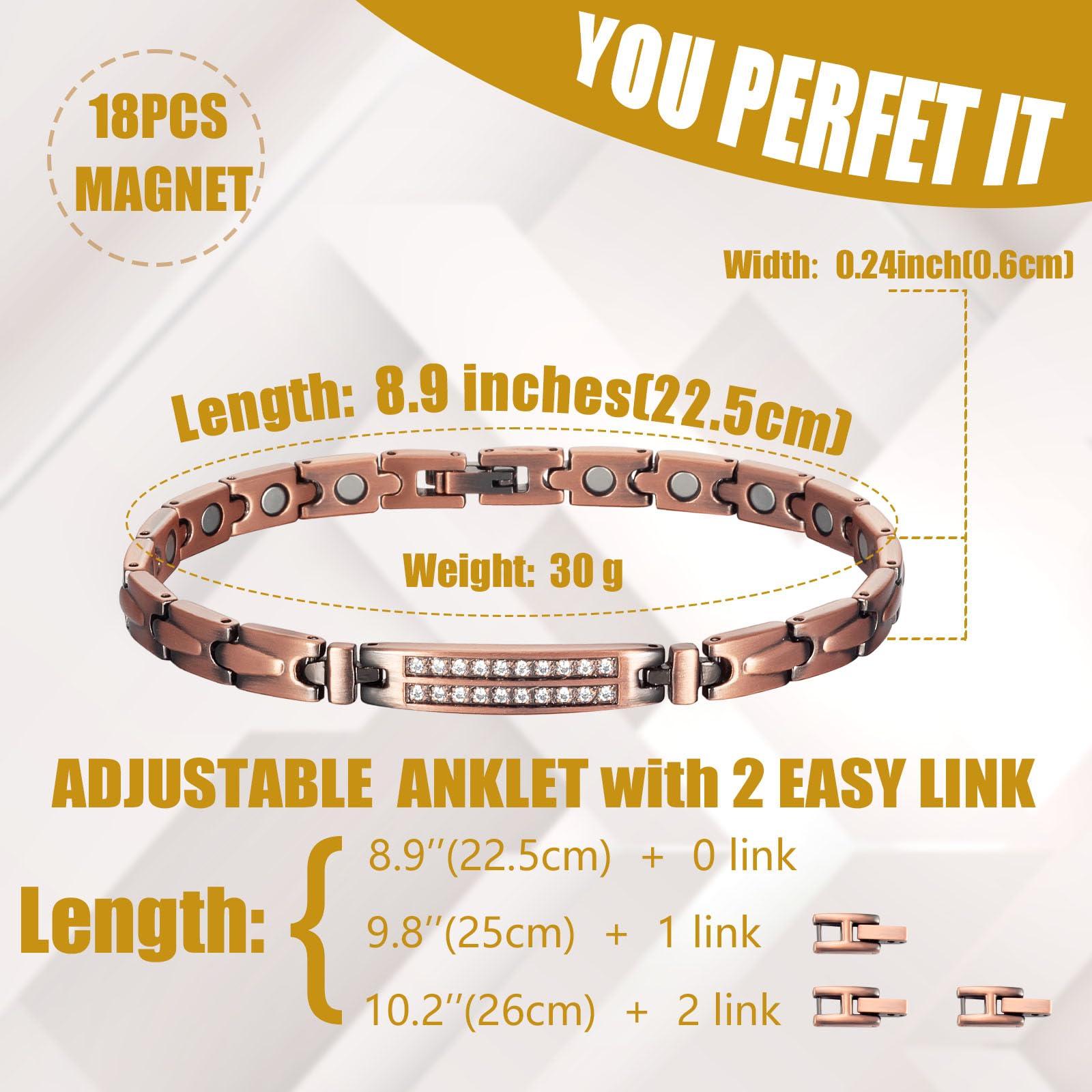 MagVIVACE Copper Ankle Bracelet for Women, Pure MagVIVACE - NineLife -  Ireland