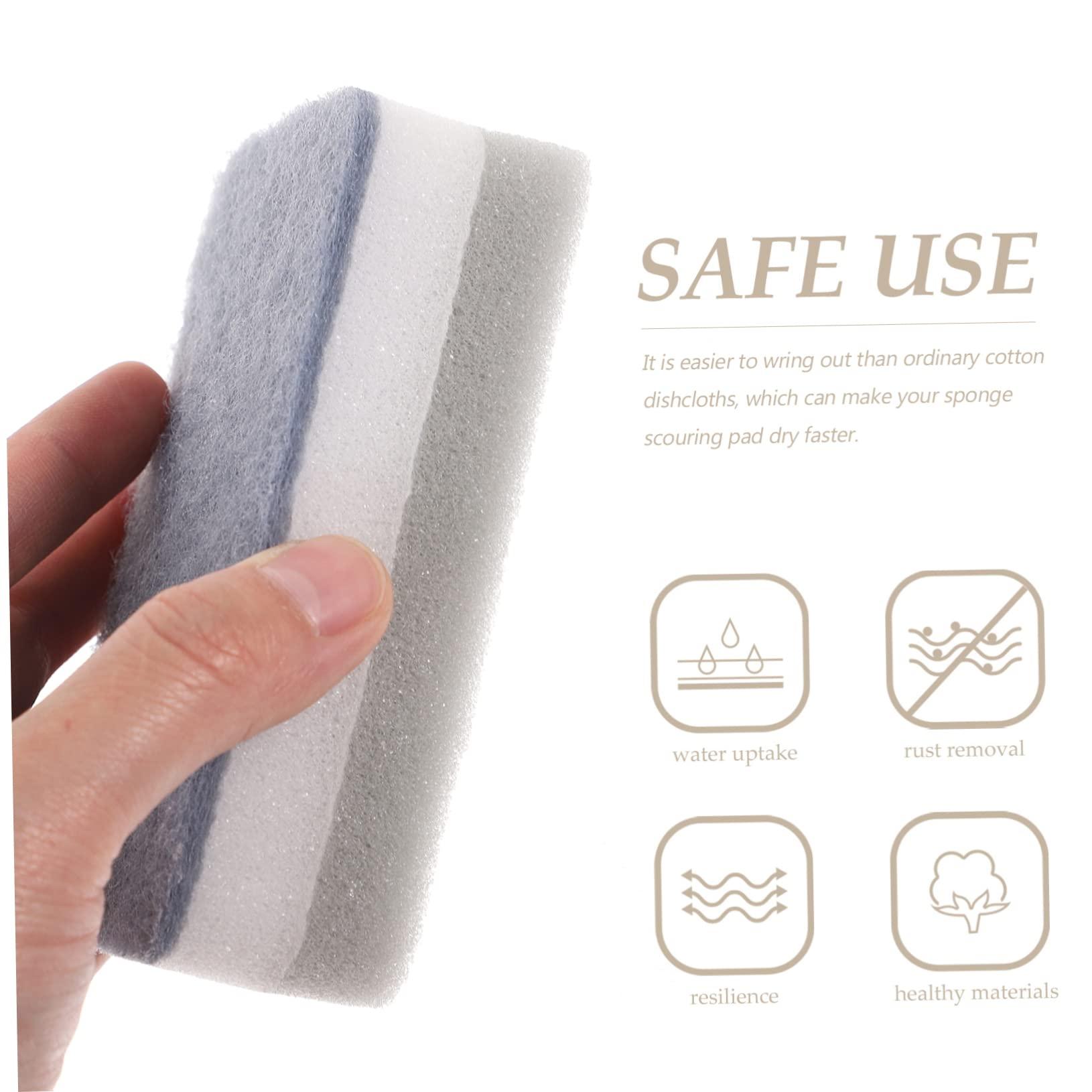 PRETYZOOM PRETYZOOM 15pcs Three-Layer Scouring Sponge Washcloths Sink Black Plates Duty Dish Cleaning Sponge Silicone Dish Scrubber Dishwashing Sponge Multi-Functional Sponge Pad Kitchen Scouring Pads
