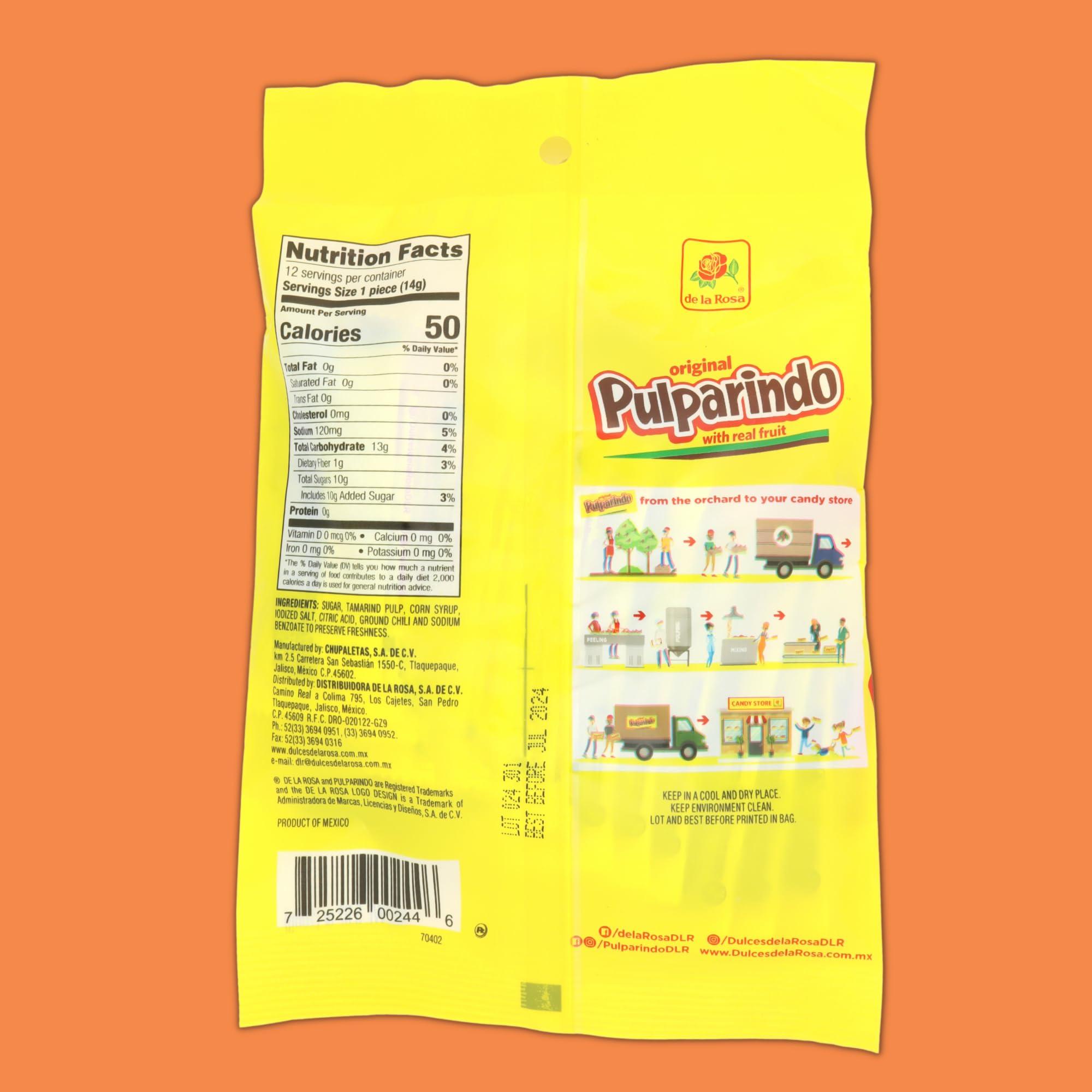 Needzo Pulparindo Mexican Candy, Spicy Tamarind Flavored Chewy Candies, 12 Individually Wrapped Pieces, 5.92 Ounces (Pack of 2)