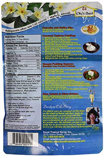 Hawaii\'s Best Hawaii\'s Best Tropical Coconut Syrup Two Pack (8 oz each) - Instant Coconut Syrup Mix, Just Add Water - Great for Pancakes, Hawaiian Haupia, French Toast, Pina Coladas - Each Bag Makes 20 oz