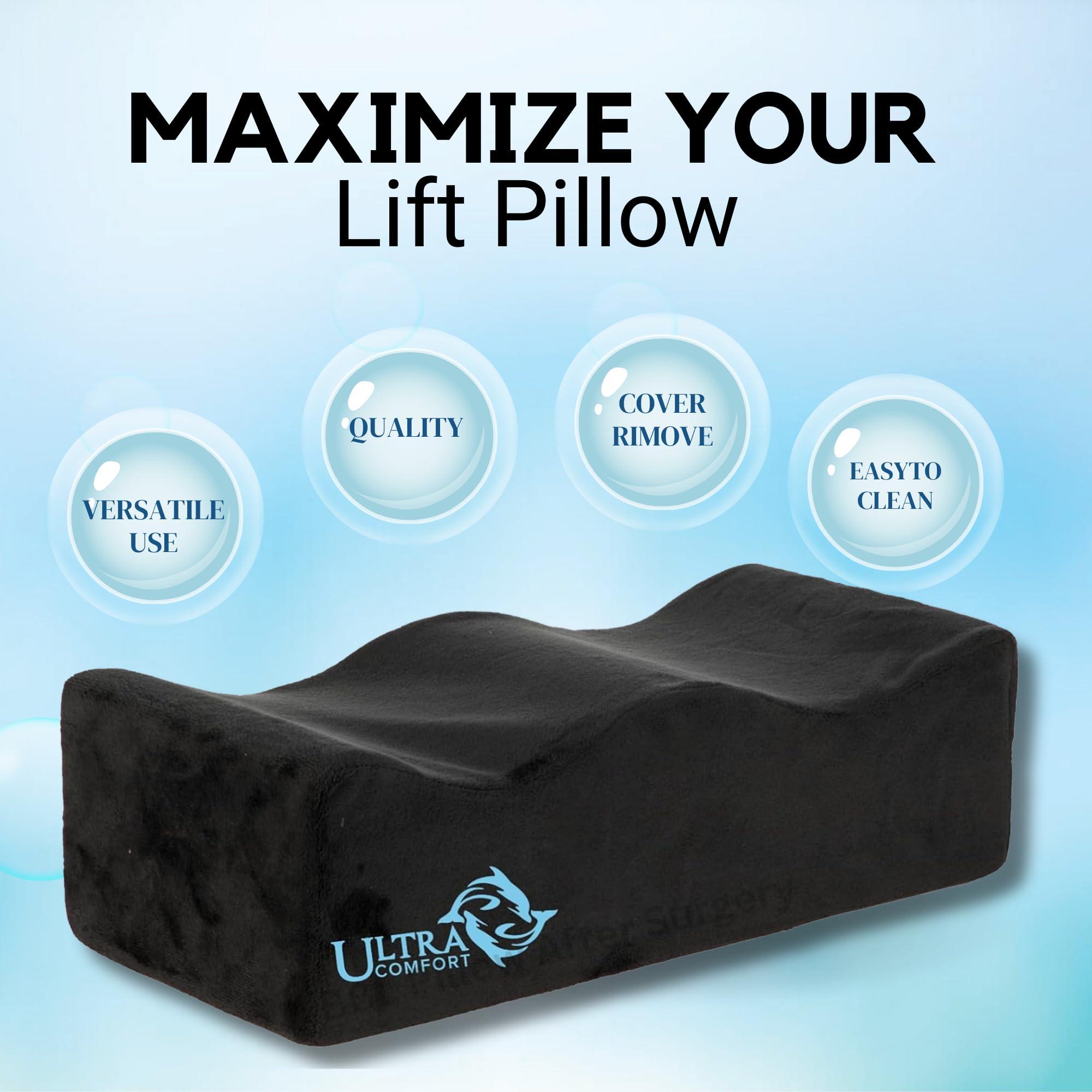 Ultra Comfort Brazilian Butt Lift Pillow After Surgery - Dr. Approved BBL Recovery Pillow w/Back Support Cushion for Post-Op Sitting + Cover Drawstring Bag | Comfortable & Easy to Carry for Home, Travel & Work