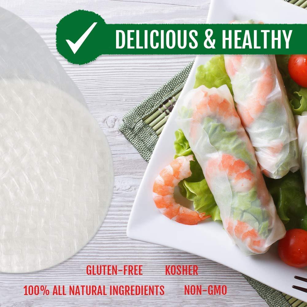 Best of Thailand Best of Thailand [Round] White Rice Paper Wraps 3 Pack | Perfect for Fresh Spring Rolls & Dumplings | Non-GMO, Gluten-Free, Vegan & Paleo | Kosher for Passover Kitniyot