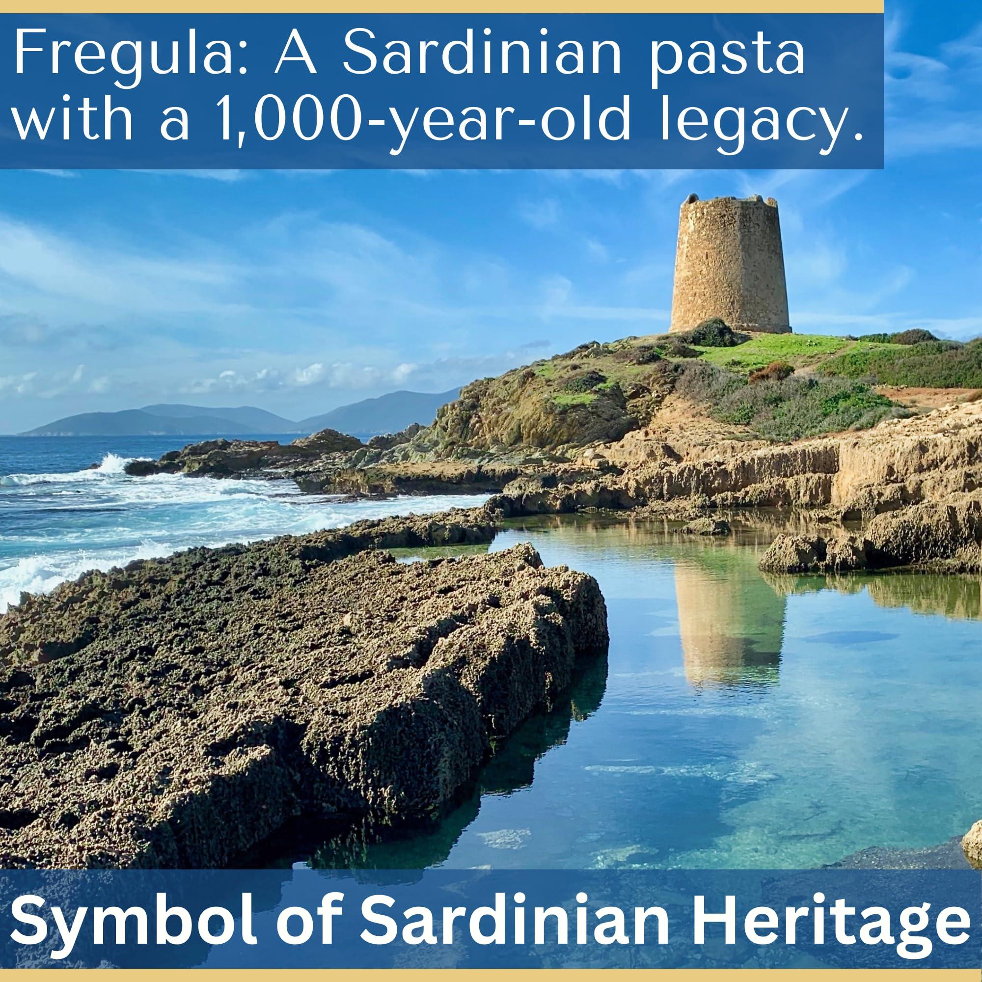 Badde Alba Sardinian Fregula Pasta Imported from Italy - Bronze Cut Fregola Pasta from Sardinia - Fregola Sarda Pasta Tostata Grossa - Toasted Coarse Grained - Made in Italy (17.6 oz | 500g) Badde Alba