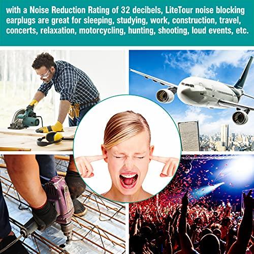 LiteTour 100 Pair Earplugs for Noise Cancelling Ultra Soft Foam Ear Plugs for Sleeping Noise Blocking Earplugs for Study Work Black Color