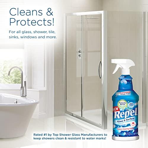 Clean-X Clean-X REPEL Glass & Surface Cleaner 32 fl. oz. - Cleans & Repels water spots and dirt on glass, mirror, tile and multi surface by UNELKO (3)