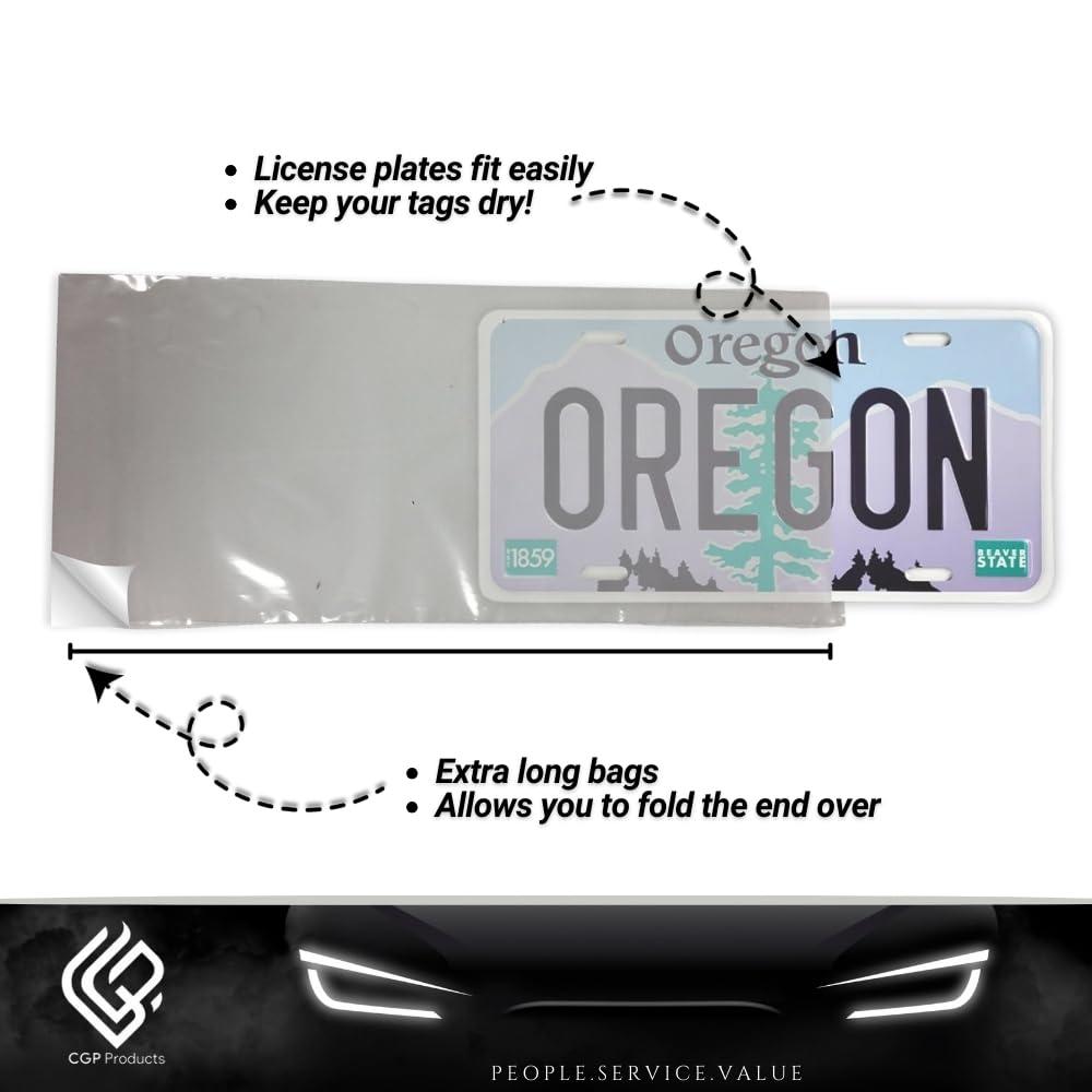 Generic License Plate Temporary Tag Plastic Bags (200 per Pack) (Double Pack)
