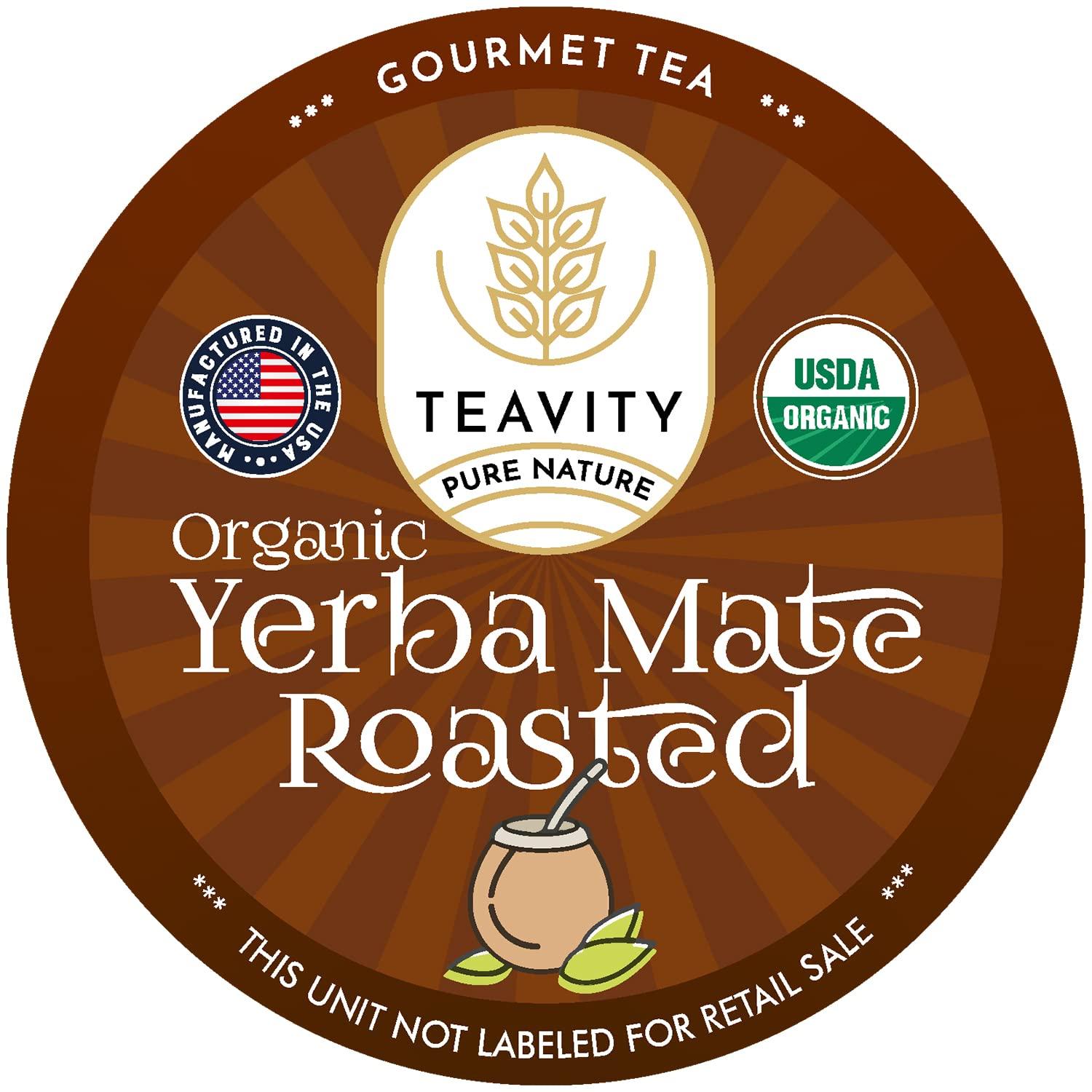 Teavity Organic Yerba Roasted Mate Tea Pods for Keurig by Teavity (36 Tea Pods)