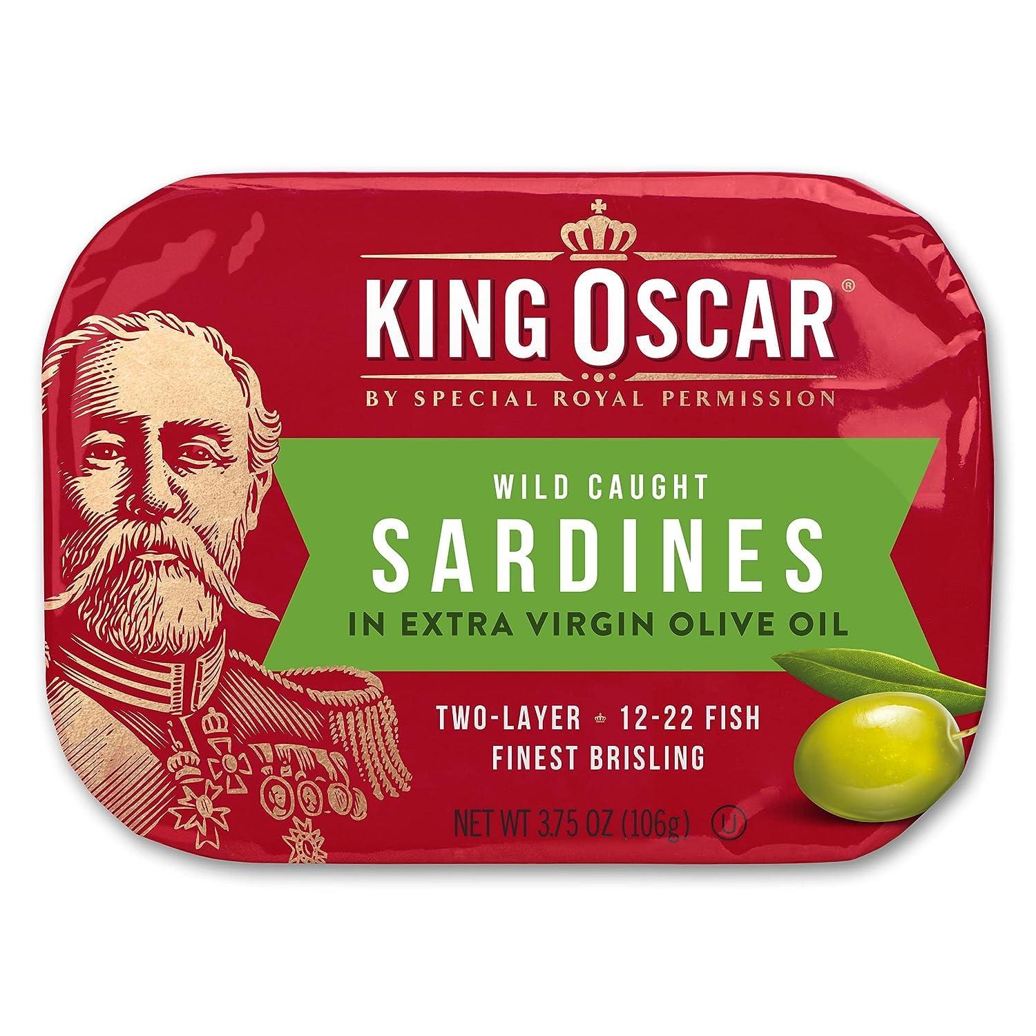 King Oscar King Oscar Wild Caught Sardines in Extra Virgin Olive Oil 3.75 Ounce (Pack of 4)
