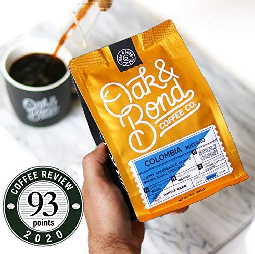 OAK & BOND Oak & Bond Coffee Co. Colombia Single Origin and Rye Whiskey Barrel Aged Coffee Bundle, Whole Bean - 22oz. Total