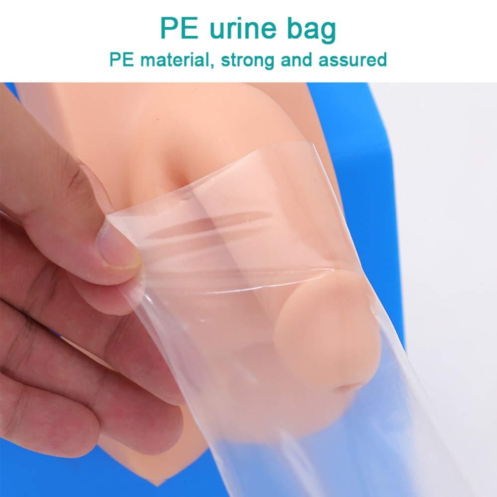 MBROS 50pcs Disposable Urine Drainage Bags, Male Incontinence Aid, Portable Urine Collector Bag for Bedridden Elderly and Disabled Men