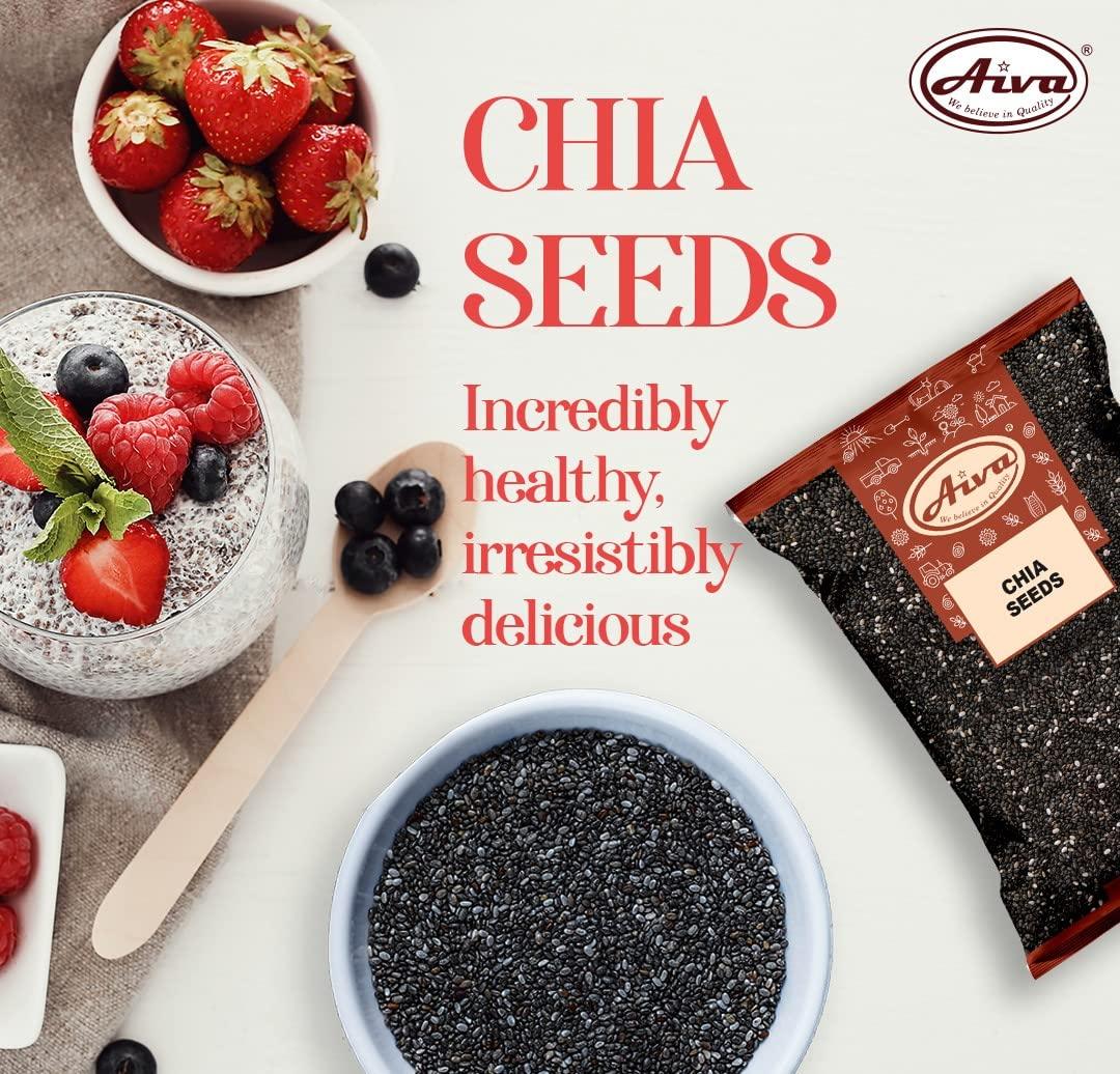 AIVA WE BELIEVE IN QUALITY Aiva Chia Seeds Raw - 2 LB Bulk | All-Natural for Shakes, Smoothies & Oatmeal | Premium Quality Superfood