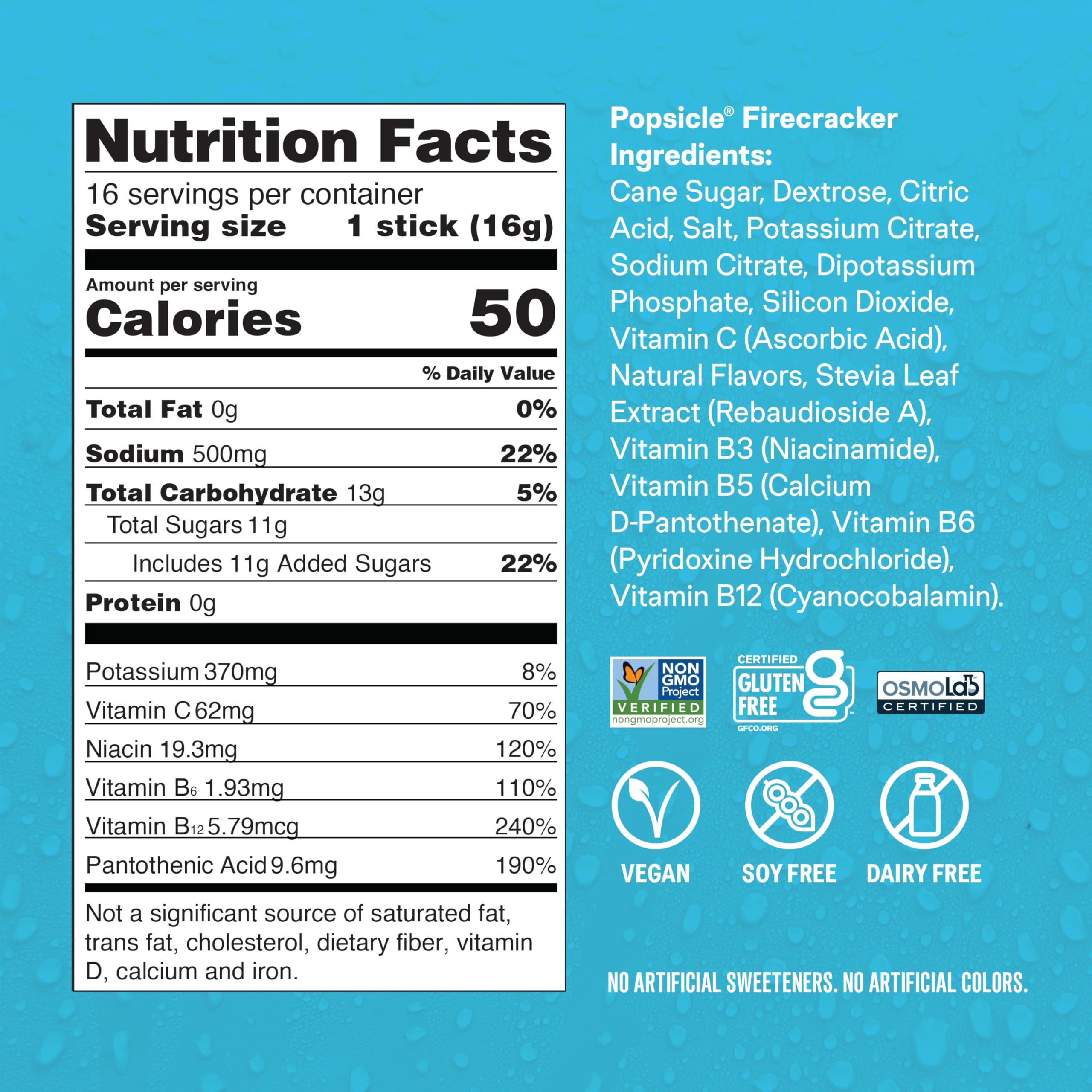 Liquid I.V. Liquid I.V. Hydration Multiplier - Popsicle Firecracker | Electrolyte Powder Drink Mix | 3 Pack (48 Servings)