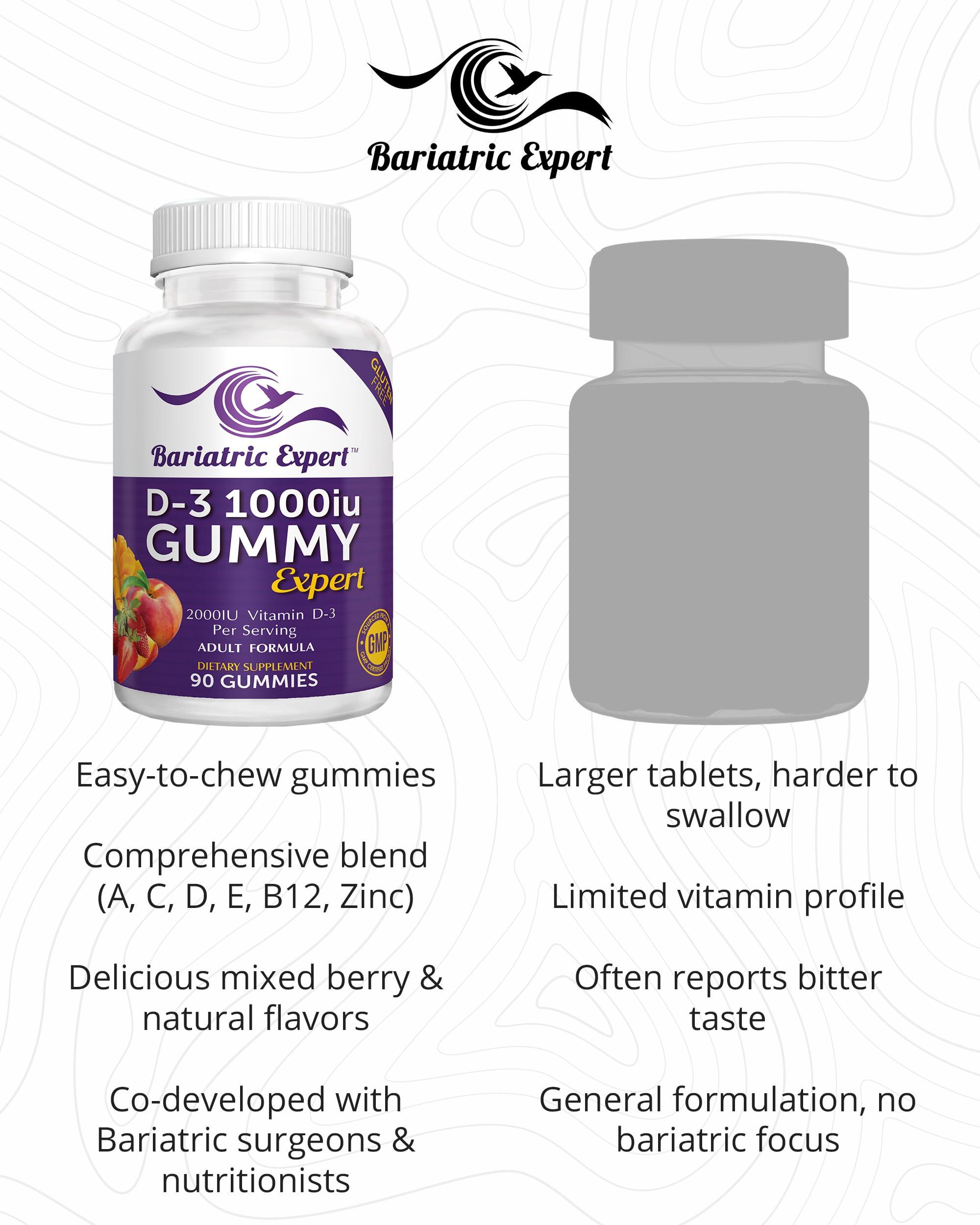 Bariatric Food Expert Bariatric Expert D3 Vitamin Fast-Melting Dietary Supplement for Adults Post Bariatric Surgery, 90 Count