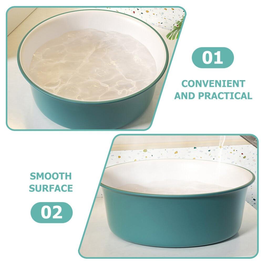 Housoutil Housoutil 2 Pcs Plastic Wash Basin Round Dish Pan Wash Tub Bathroom Water Tub Face Cleansing Basin for Home Kitchen and Camping M
