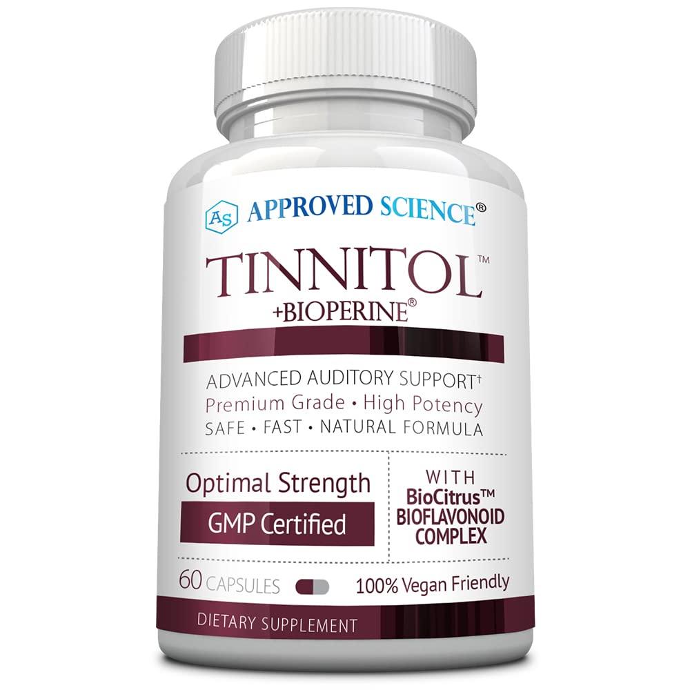 Approved Science Approved Science® Tinnitol - Tinnitus Support Supplement - Ease Ringing in The Ears - Boost Inner Ear Health - 60 Capsules - Made in The USA