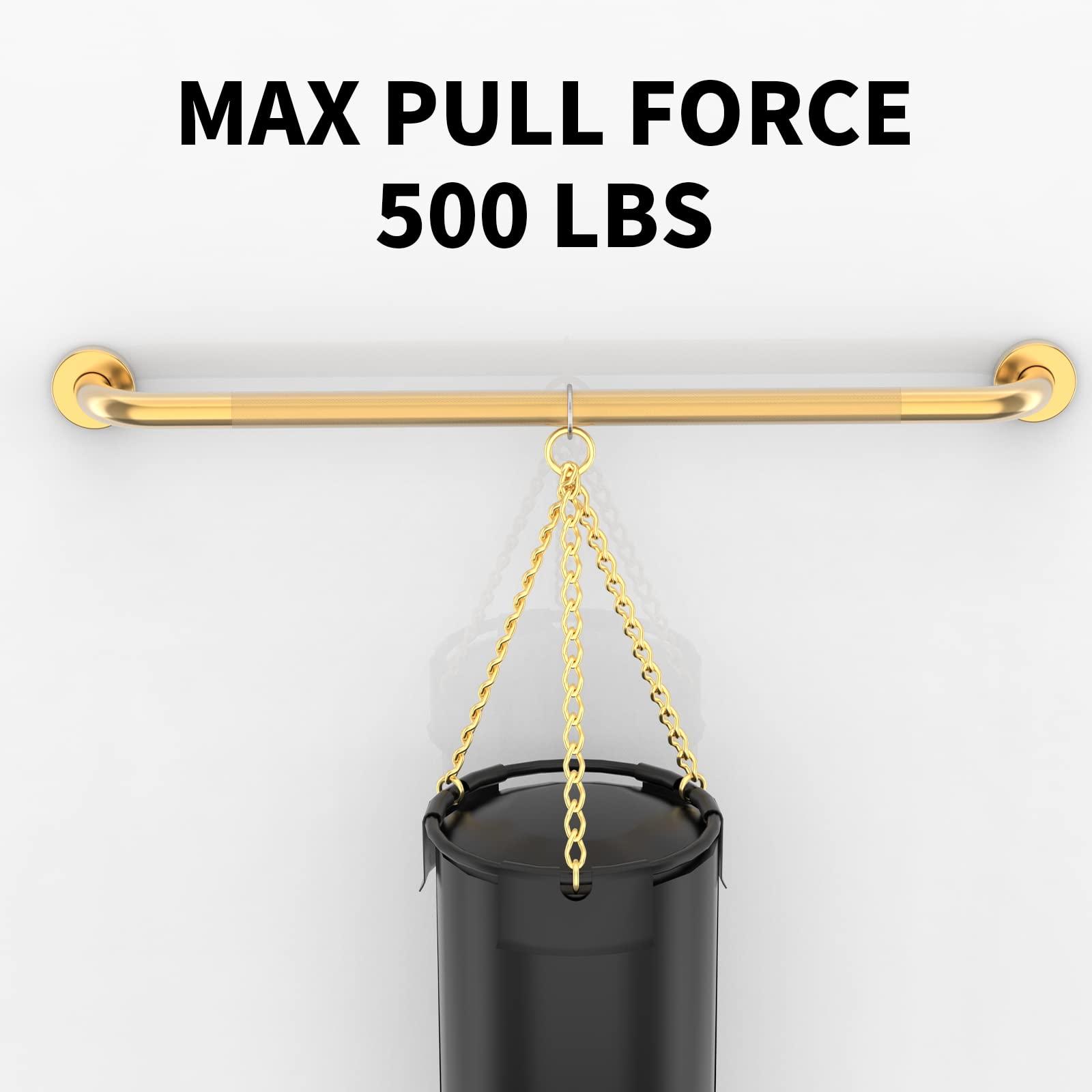 Munzong 36 Inch Anti Slip Shower Grab Gold, Munzong Bathroom Grab Bar, Knurled Bathroom Balance Bar,Safety Hand Rail Support Handicap Elderly Injury Senior Assist Bath Handle