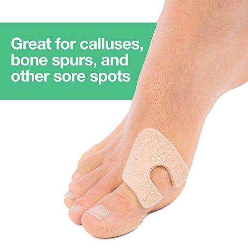 ZenToes ZenToes U-Shaped Felt Callus Pads | Protect Calluses from Rubbing on Shoes | Reduce Foot and Heel Pain | Pack of 24 1/8” Self-Stick Pedi Cushions