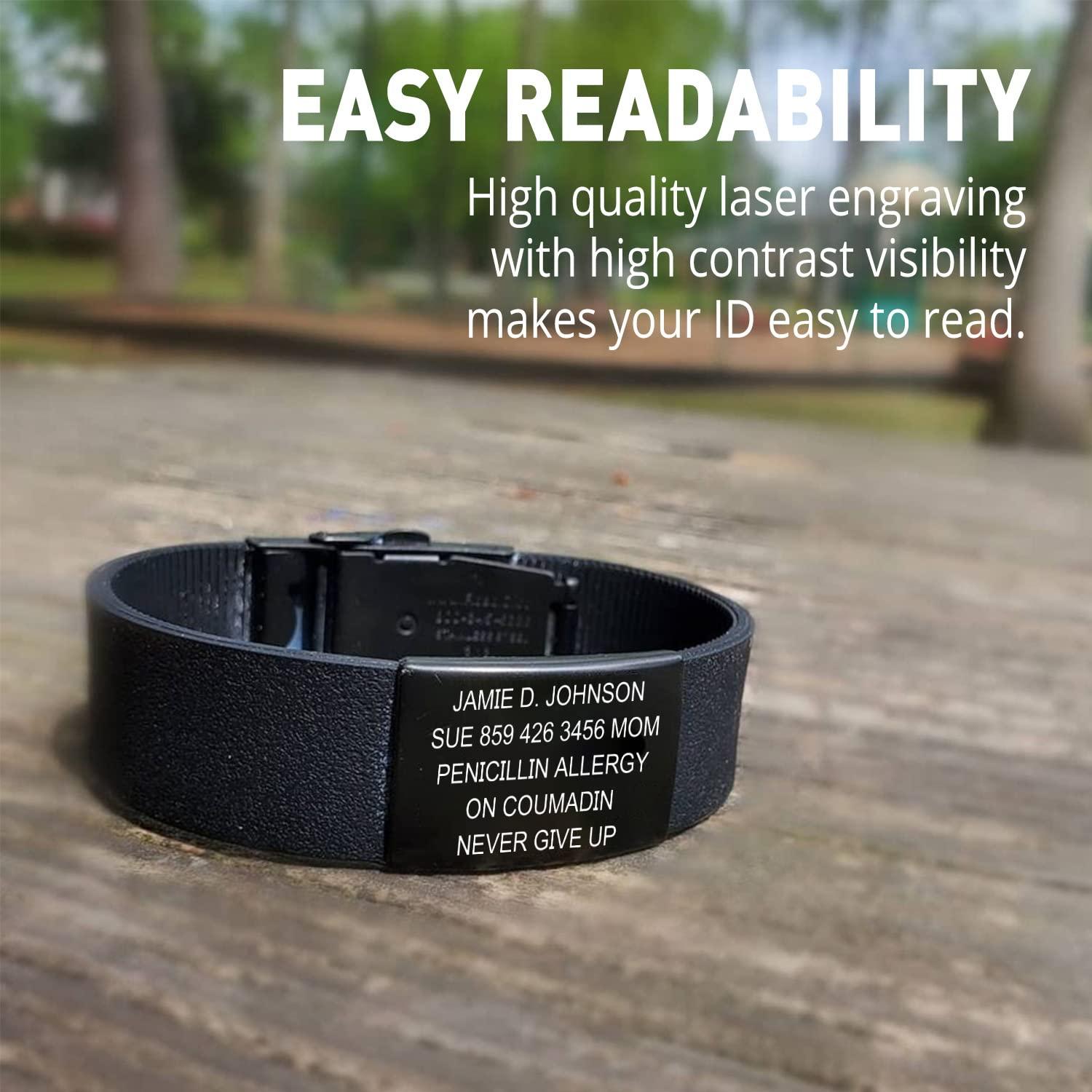 Road ID ROAD iD Bracelet - Official Identification Wristband - Silicone Clasp Identification Bracelet and Sport ID for Athletes