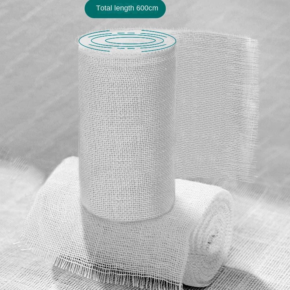Bolesen Gauze Bandage Roll 6CM*6M 100% Cotton Gauze Rolls Bandages for Primary Wound Dressing Support 10 Rolls (Pack of 5)