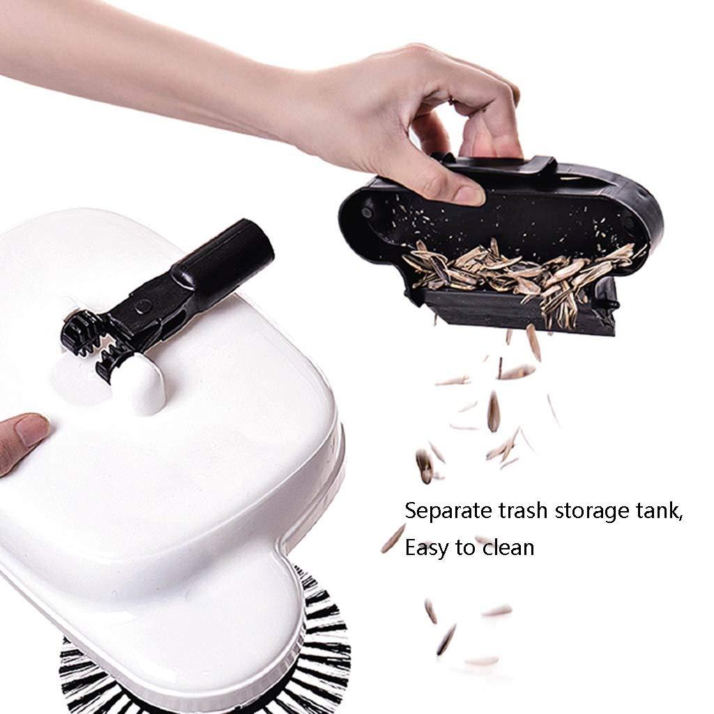 brooms NLIAN- Hand Push Automatic Sweeper Broom, 3 in 1 Household Cleaning Including Broom Dustpan Trash Bin Separate Trash Storage Tank Without Electricity (Color : White)