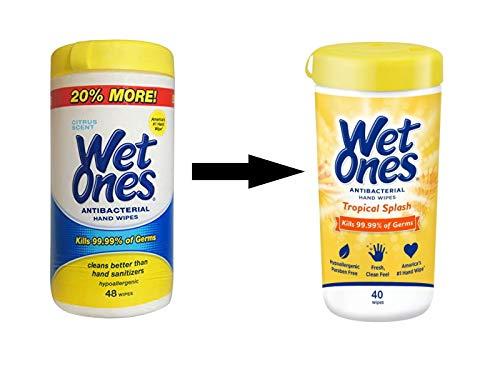 Wet Ones WET ONES Antibacterial Hands Wipes, Citrus Wipes,40 Count (Pack of 1)