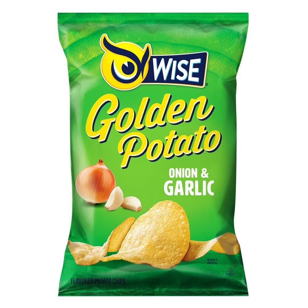 Wise Wise Snacks Onion and Garlic Potato Chips Bulk Snack for Fun and Tasty Snacking 0.75 Ounce 40 Count, Gluten Free, 0g Trans Fat, No Preservatives