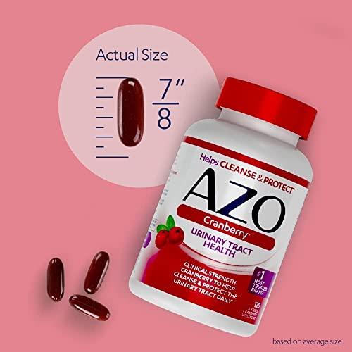AZO AZO Cranberry Urinary Tract Health Supplement, 1 Serving : 1 Glass of Cranberry Juice, Sugar Free Cranberry Pills, Non-GMO, 3 Month Supply, 100 Softgels (Pack of 2)
