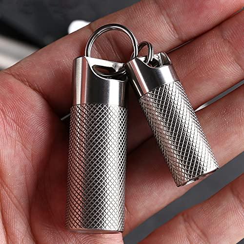 WANERSEN WANERSEN Titanium Waterproof Pill Case EDC Container Capsule Case Outdoor Camping Metal Box, Large