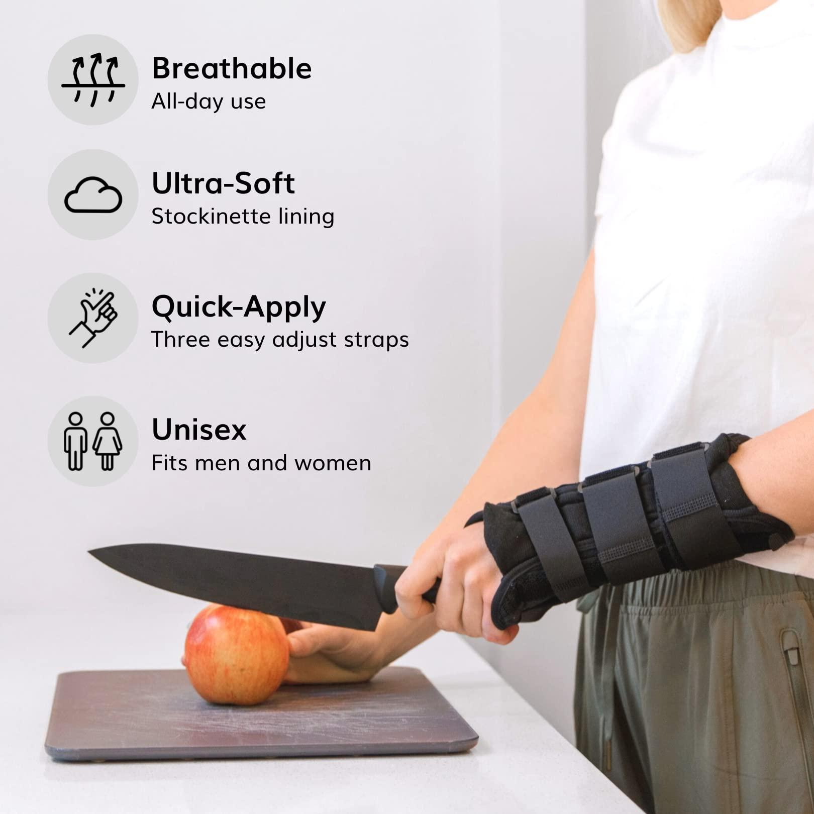 BraceAbility BraceAbility Volar Wrist Splint - Right or Left Hand Compression Support Brace for Carpal Tunnel Syndrome Relief, Fracture Pain, Sprained Injury, Typing, Sleeping, Arthritis, and Tendonitis Wrap