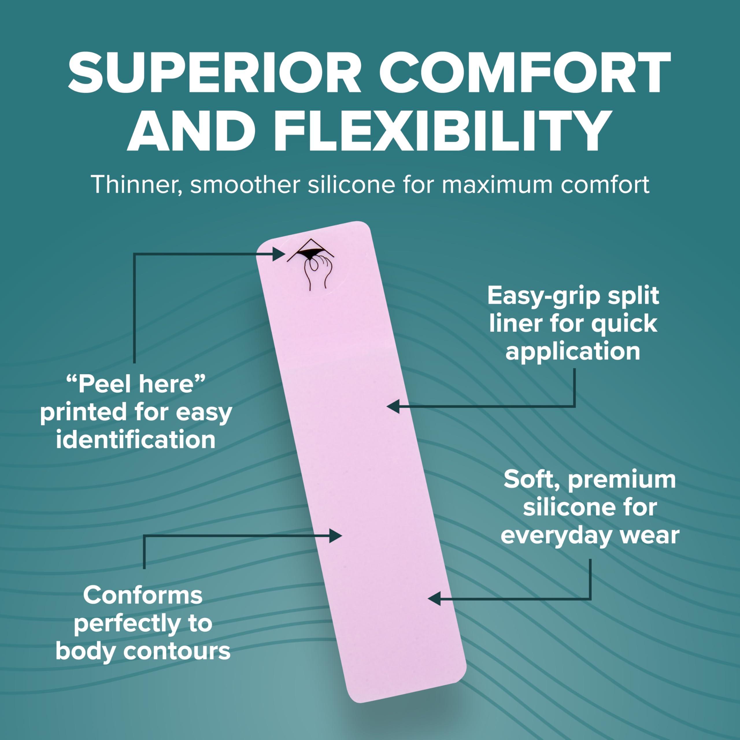 BIODERMIS EpiDerm Silicone Gel Scar Strips - Premium-Grade Silicone Scar Tape for Optimal Scar Care-Versatile, Flexible & Reusable - Ideal for C-Section, Tummy Tuck & Cardiac Surgery Scars - 1.4\"x6\", Clear