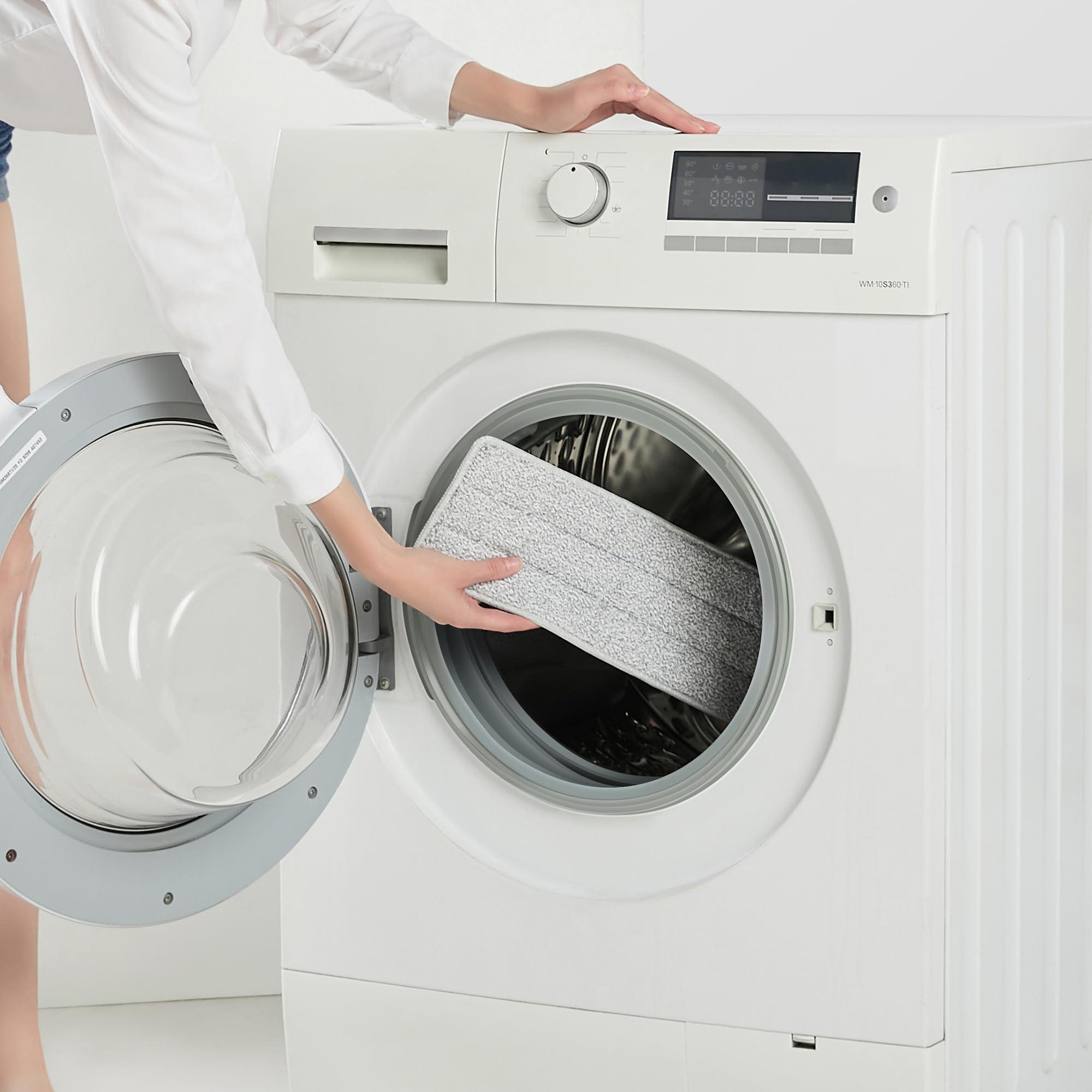 BOSHENG BOSHENG Mop and Bucket with Wringer Set, Easy-to-Use Flat Floor Mop for Efficient Home Cleaning, Includes 2 Reusable Microfiber Pads, Ideal for Floors and Walls