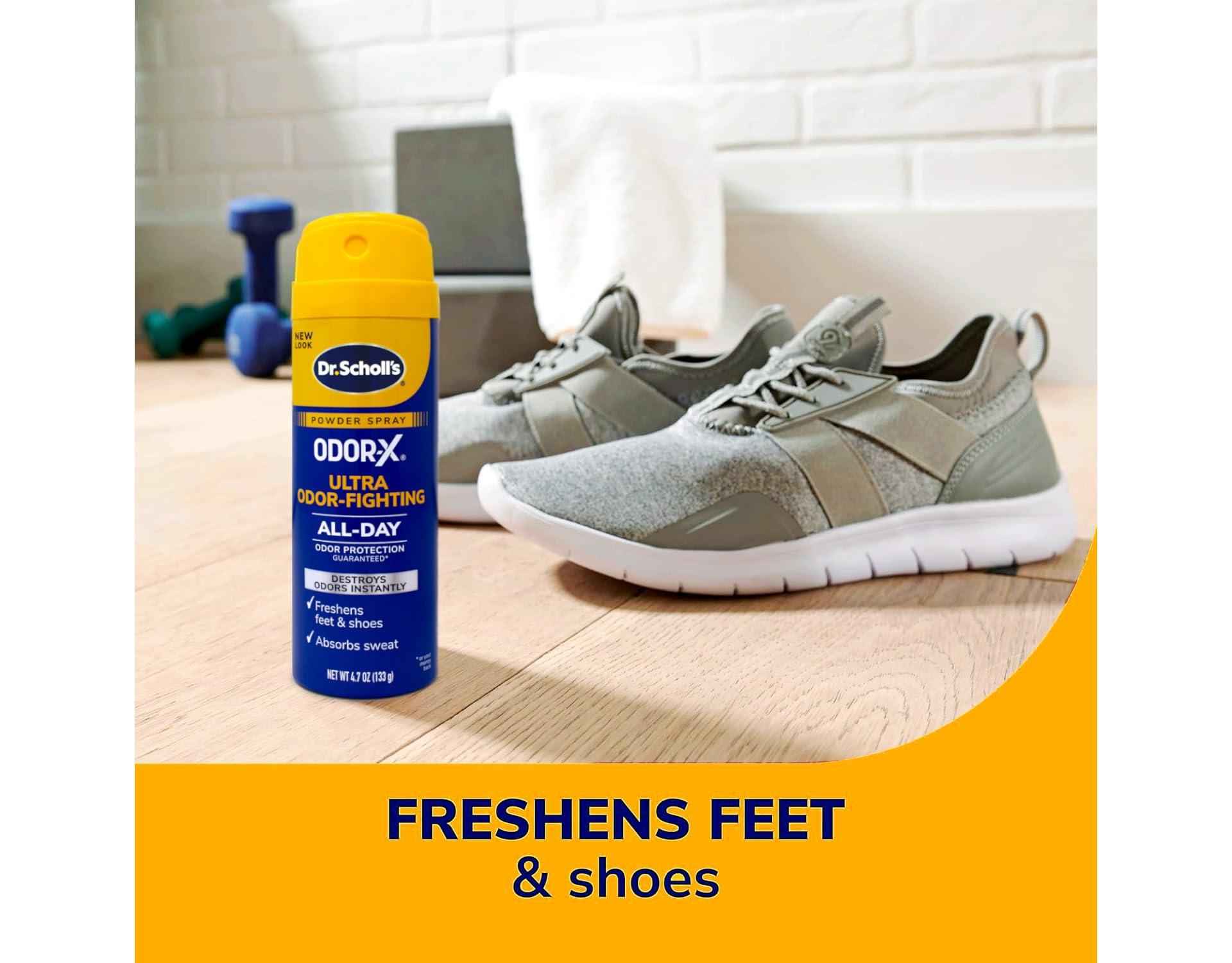 Dr. Scholl\'s Dr. Scholl\'s ODOR-X ULTRA ODOR-FIGHTING SPRAY POWDER, 4.7 oz // Destroys Odors Instantly - All-Day Odor Protection - Freshens Feet & Shoes (Pack of 2)