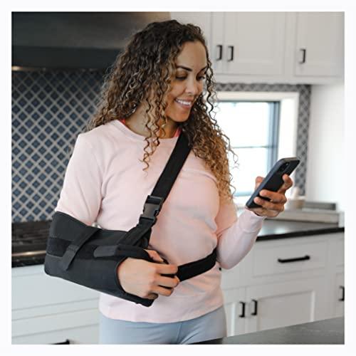 BraceAbility BraceAbility Abduction Shoulder Sling - Rotator Cuff Immobilizer Brace with Padded Relief Support Wedge and Ball for Right or Left Arm Pain From Post-Surgery or Tear Recovery and Subluxation (Medium)